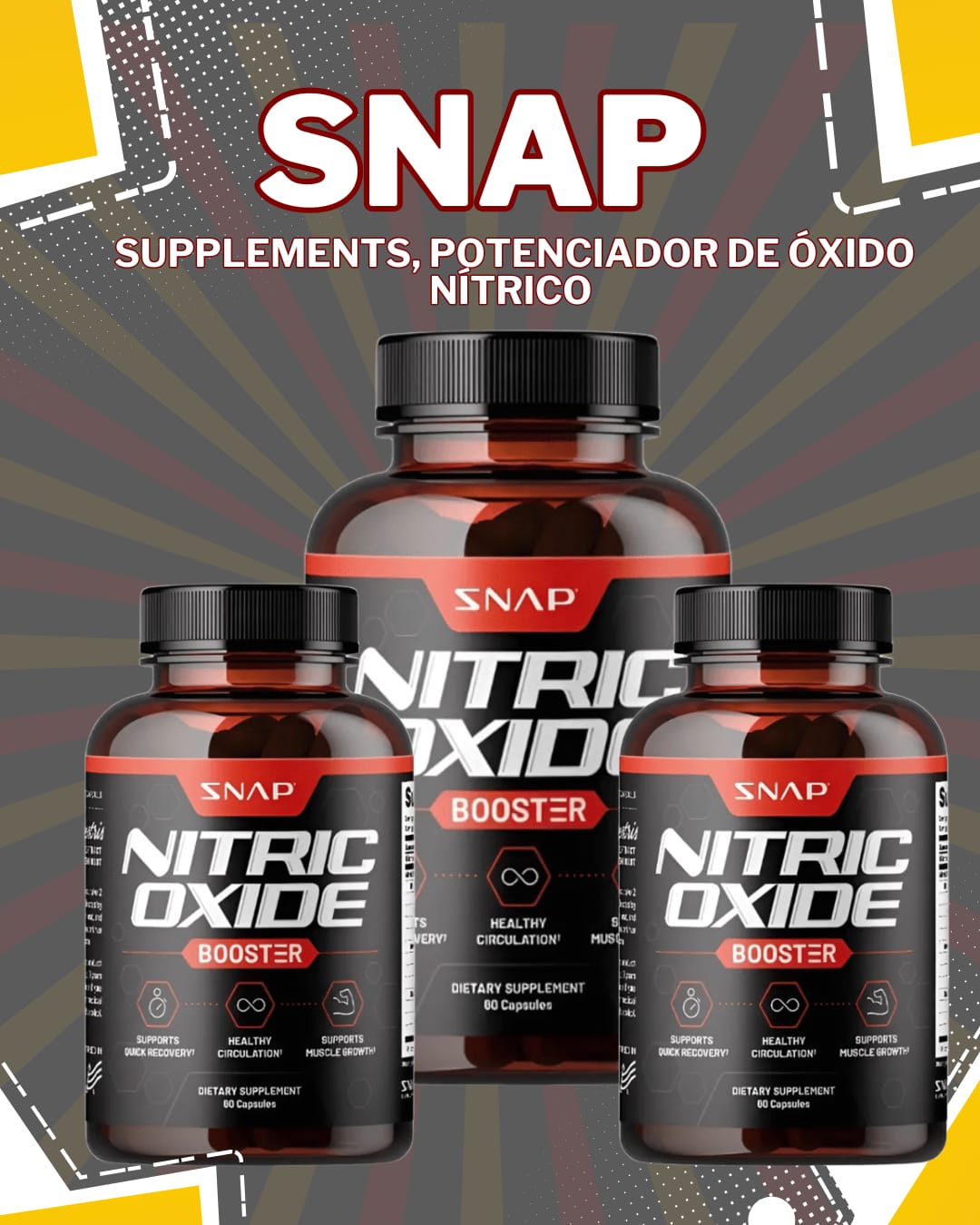 "Óxido Nítrico: Poder que impulsa tu rendimiento."
