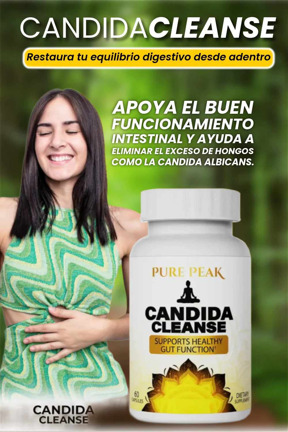 Candida Cleanse: Fórmula Avanzada de Apoyo Digestivo y Equilibrio Fúngico